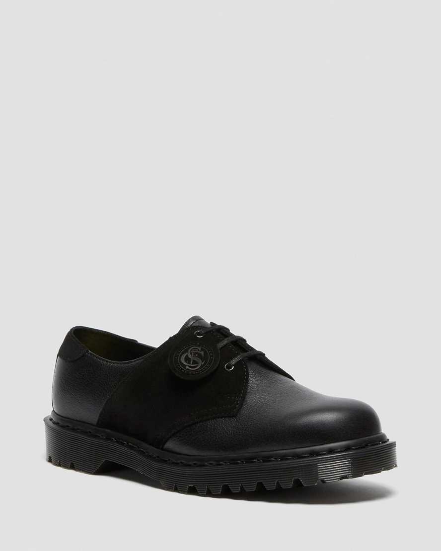 Dr. Martens 1461 Deri + Suede Saddle Kadın Oxford Ayakkabı - Ayakkabı Siyah |VHTOL1658|